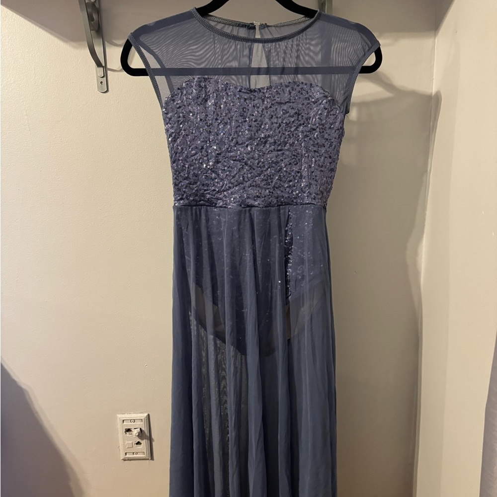 Periwinkle Leotard Dance Costume with Skirt